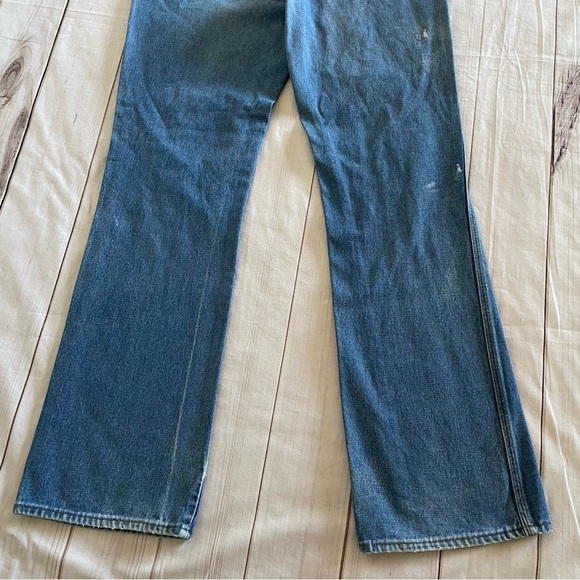 Wrangler 945DEN Jeans Mens 34x36 Blue Regular Fit Faded Whiskering Bootcut Flare - Picture 10 of 16